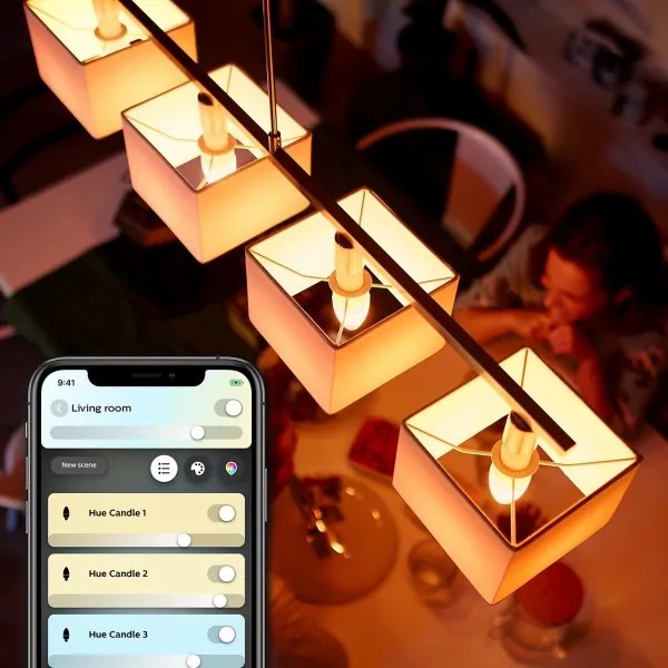 KÉSZLET 2x LED Szabályozható izzó Philips Hue WHITE B39 E14/4W/230V 2200K-6500K