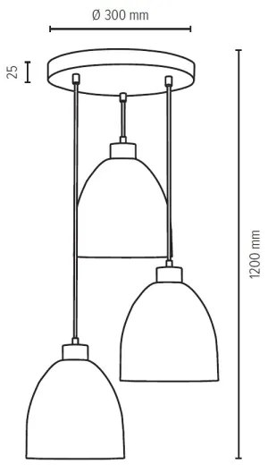 Spot-Light 1450376 - AURA 3xE27/60W/230V függeszték kábellel