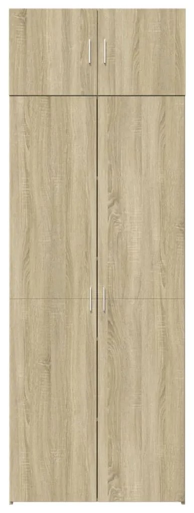 sonoma tölgy színű szerelt fa tárolószekrény 80 x 42,5 x 225 cm