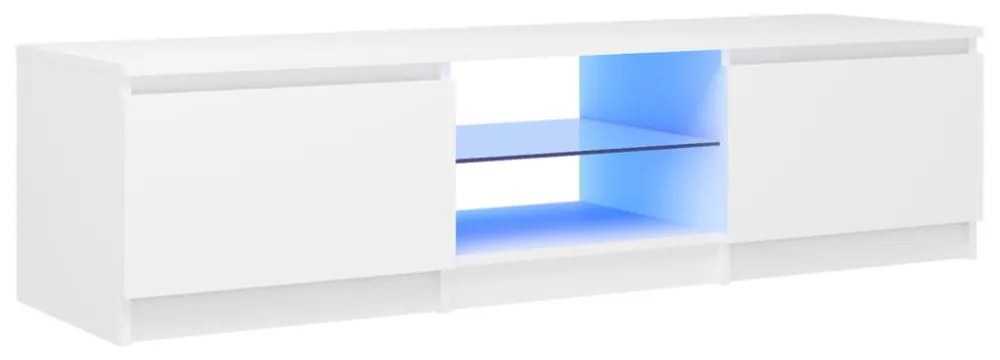 fehér TV-szekrény LED lámpákkal 140 x 40 x 35,5 cm