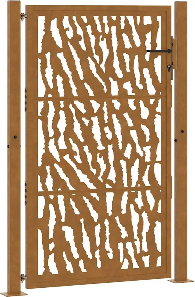 vidaXL kerti kapu 100x150 cm időjárásálló acél csíkmintás kivitelben