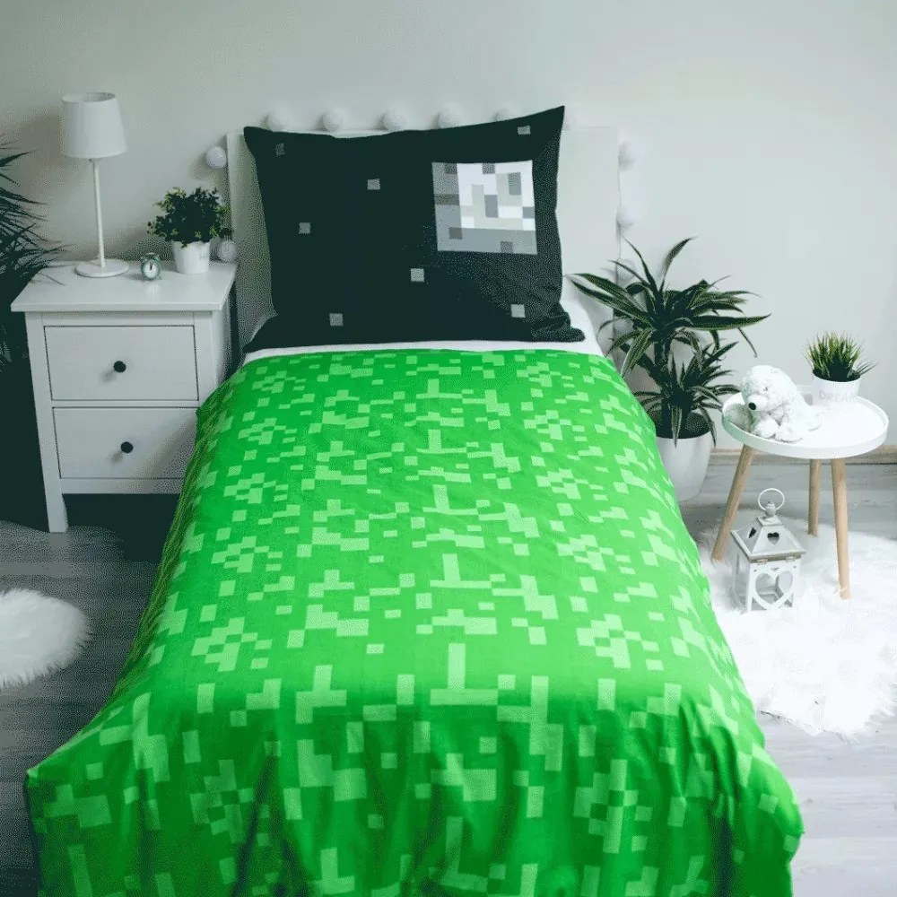 Minecraft ágyneműhuzat creeper 140x200cm 70x90cm