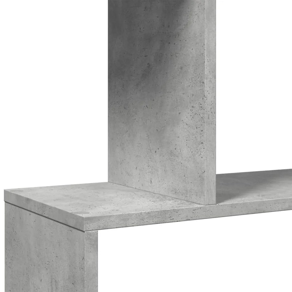 6 szintes betonszürke fa térelválasztó könyvespolc 70x24x193 cm