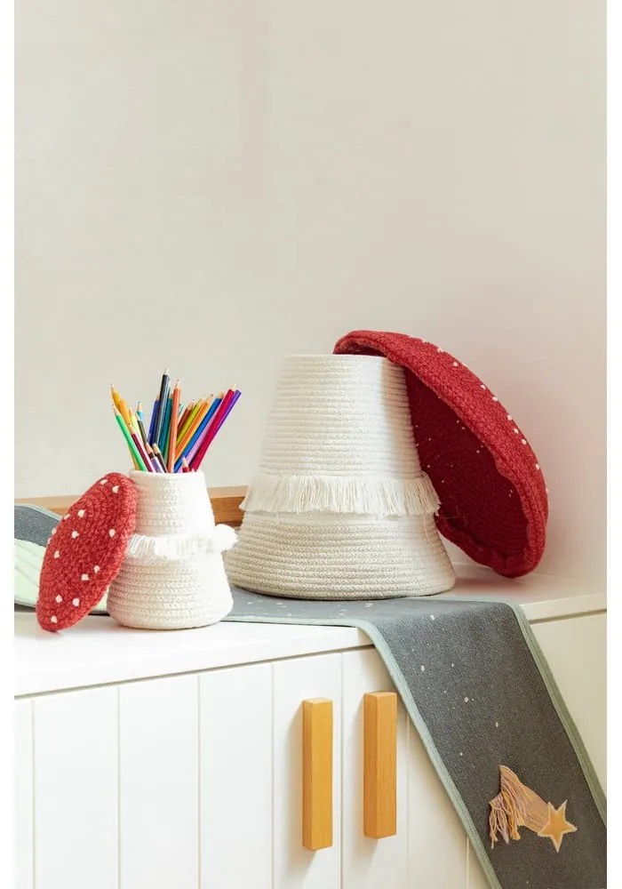 Piros-krémszínű textil játéktároló kosár ø 38x33 cm Big Mushroom – Lorena Canals