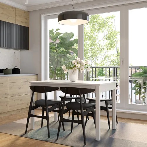 SENDI Étkezőasztal Fehér Színben 120 cm