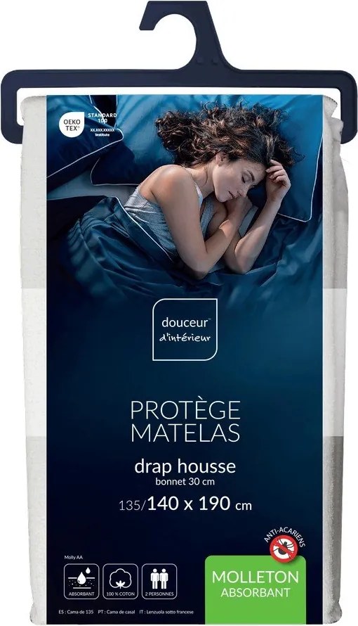 Antiallergén-mosható matracvédő 140x190 cm Molly Aa 30 – douceur d'intérieur