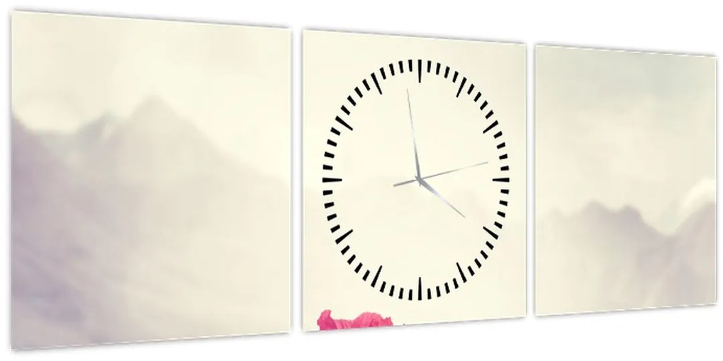 Kép - Pipacsok (órával) (90x30 cm)