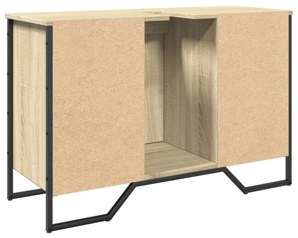 sonoma tölgy szerelt fa fürdőszobai mosdószekrény 91x35x60 cm
