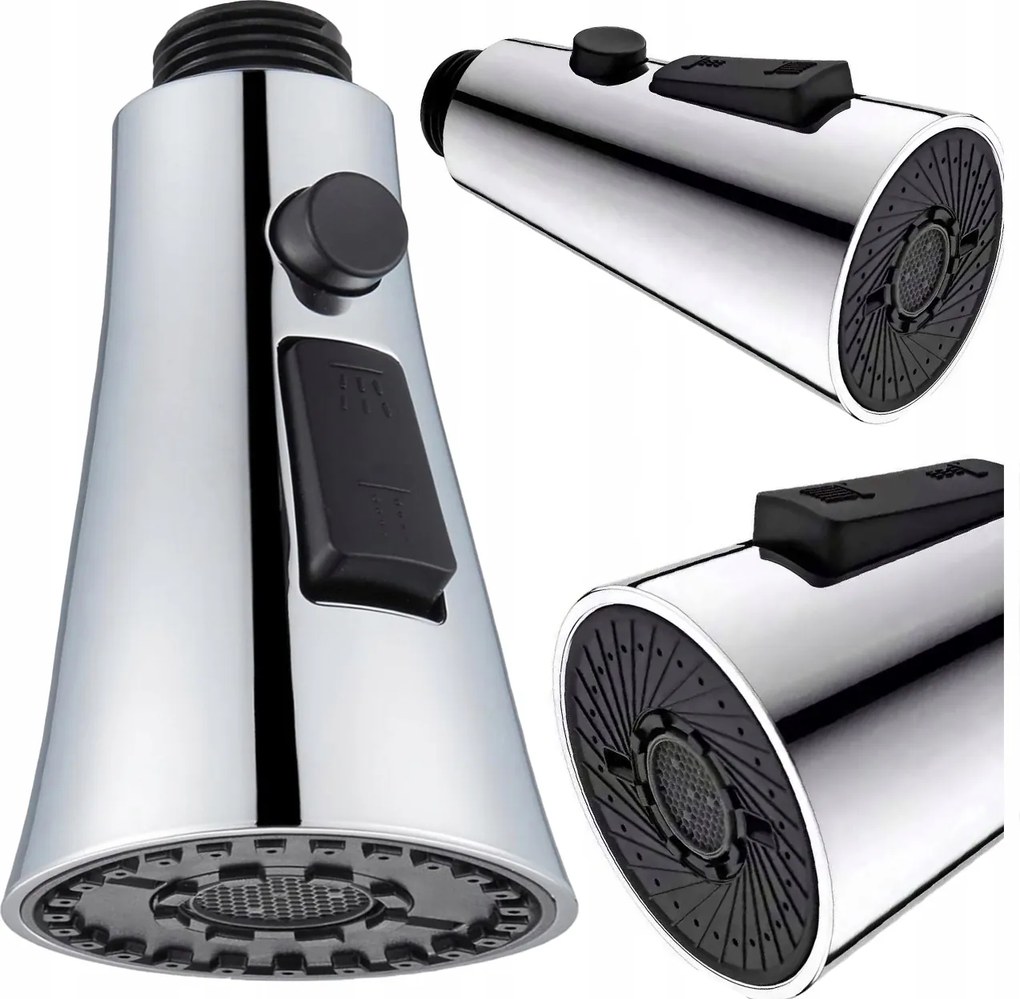 Konyhai Csaptelep Kihúzható Kifolyócsővel Króm Véggel 3 Funkció