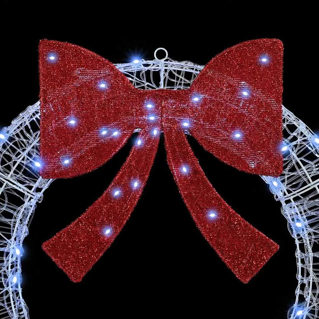 Koszorú 60 LED-del Hideg feher 75 cm Akril