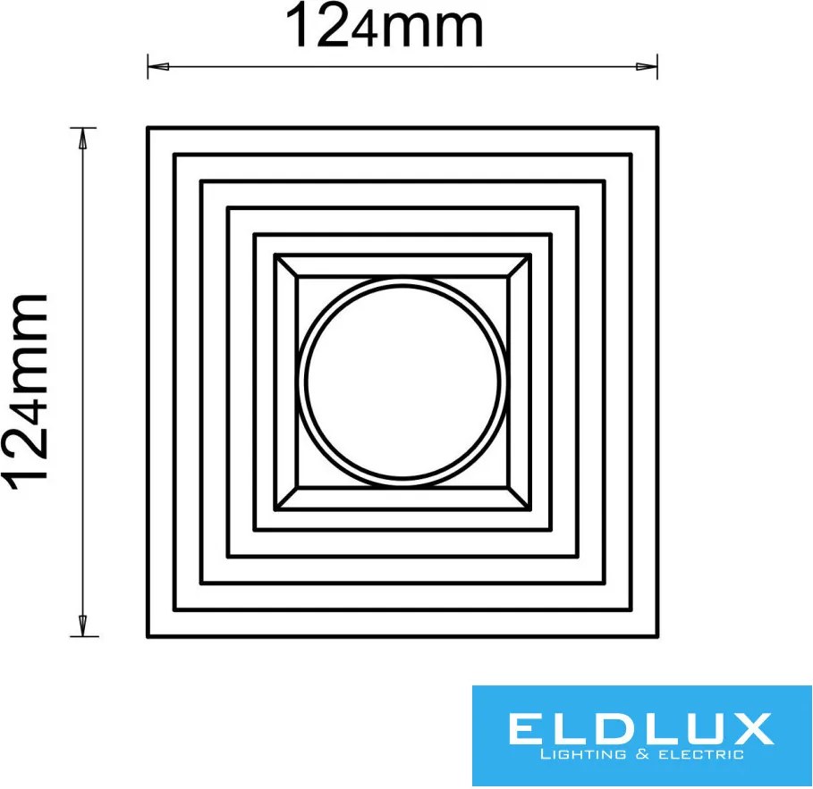UNIVERSO Gipsz süllyesztett spot lámpatest 1xGU10 124x124x52mm IP20 fehér