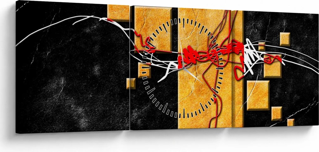 Absztrakt kép - Táncosok (órával) (90x30 cm)