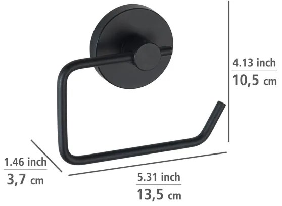 WENKO 24738100-WC-papírtartó VACUUM-LOC RUND SCHW 13,5x10,5 cm fekete