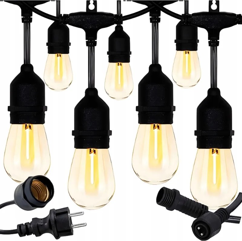 Fényfüzér Kültéri Kerti Lámpa 5M Energiatakarékos Led IP65