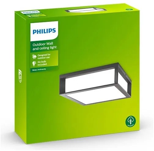 Philips - Kültéri mennyezeti lámpa SKIES 2xE27/14W/230V IP44 antracit