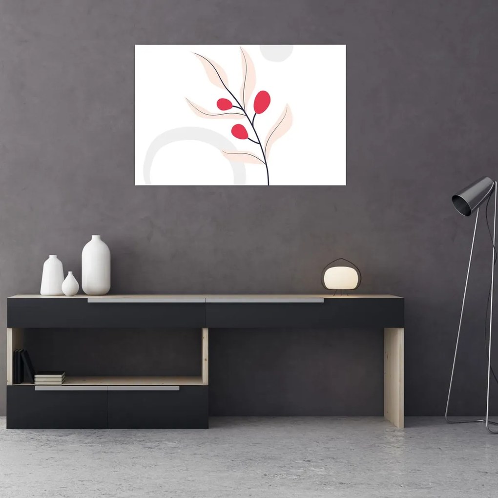 Kép - Rózsaszín virágos absztrakció N⁰3 (90x60 cm)