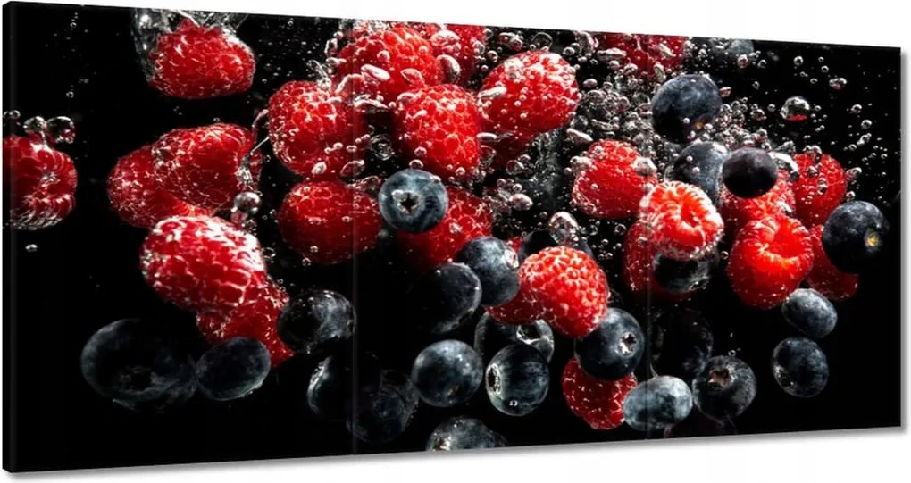 Vászonkép 180x90 Áfonya és málna víz