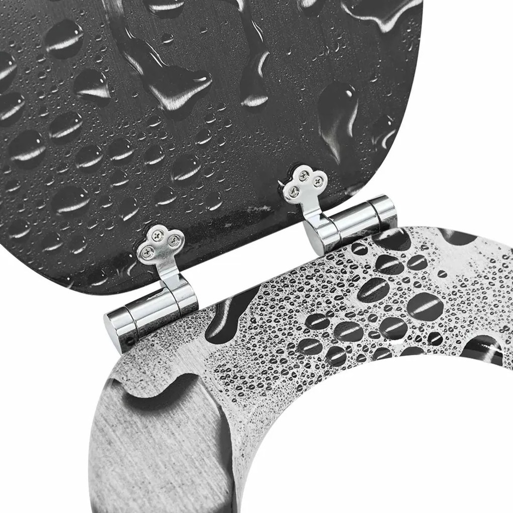 Lágy záródású WC ülőke 2 pcs Szürke 44 x 38 cm MDF lap