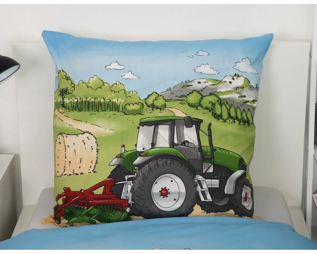 Herding Gyerek flanel ágynemű Traktor , 135 x 200cm, 80 x 80 cm