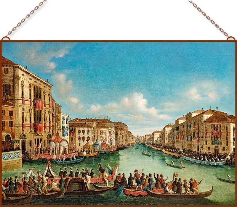 Giovanni Grubacs - Ragatta on the Canal Grande üvegkép, falikép