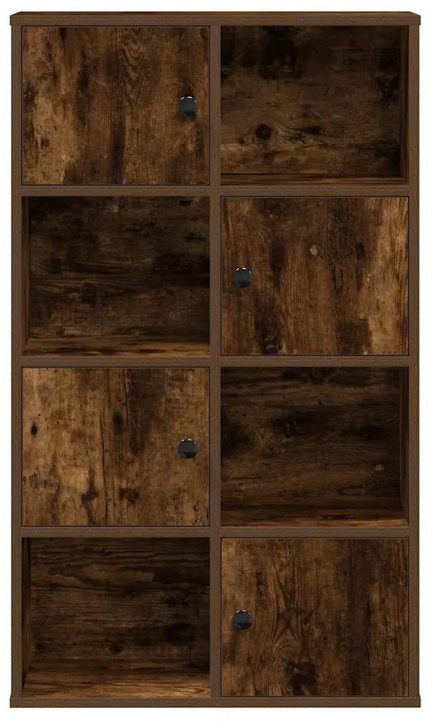 füstös tölgy színű szerelt fa könyvszekrény 60x24x101,5 cm