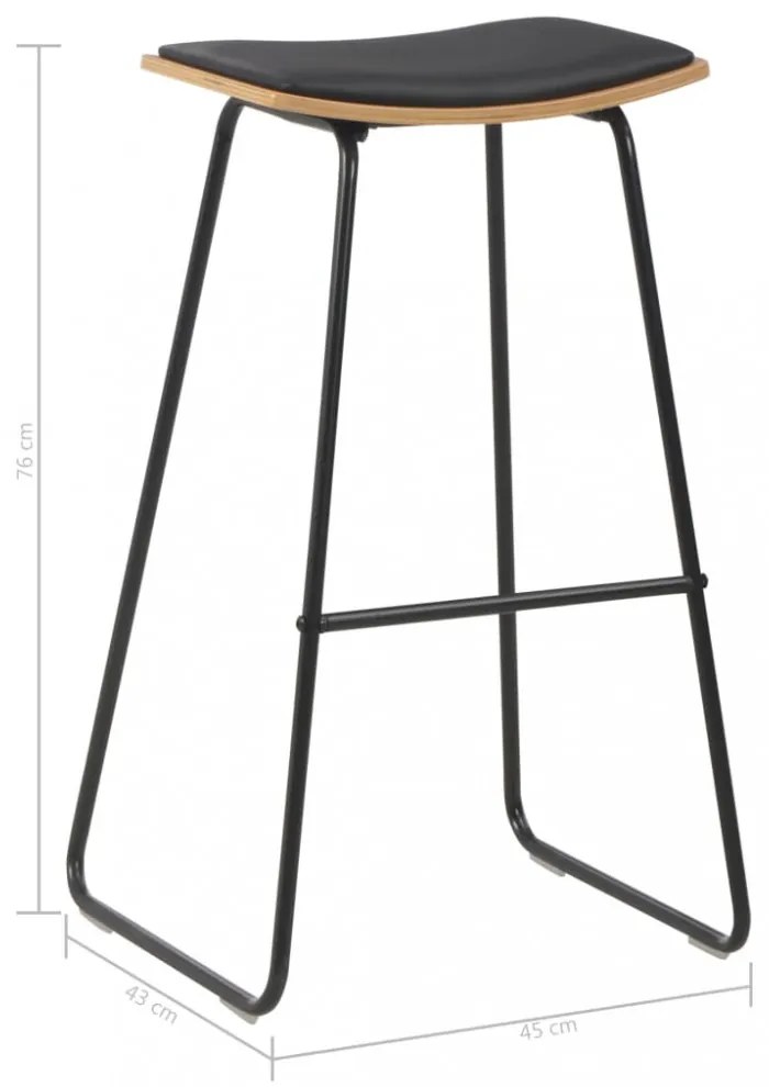 4 db fekete műbőr bárszék