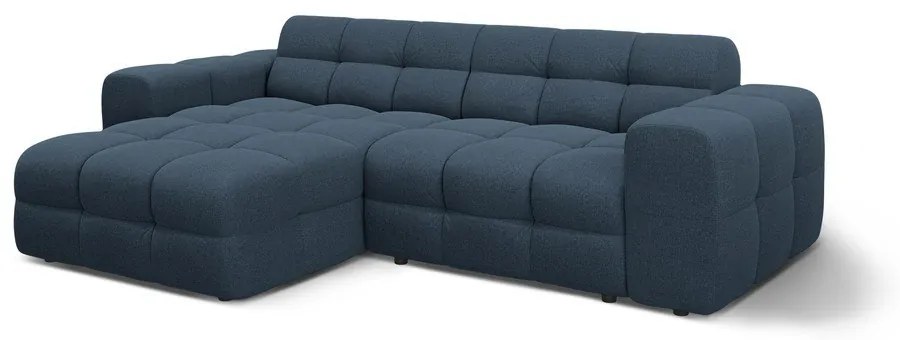 Sötétkék sarokkanapé (bal oldali-heverő résszel) Kendal – Micadoni