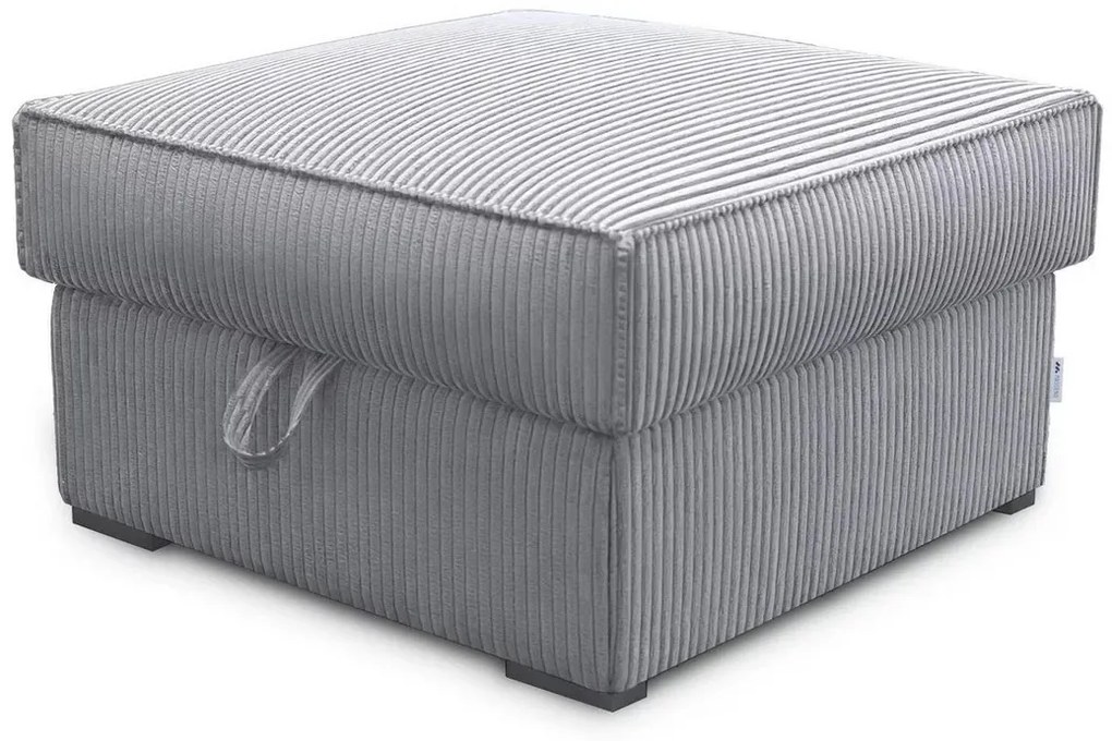 Világosszürke SMART COSARO tárolós puff, 65x65 cm