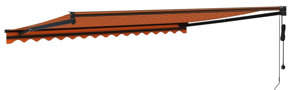 narancssárga-barna automata behúzható napellenző 4,5 x 3 m