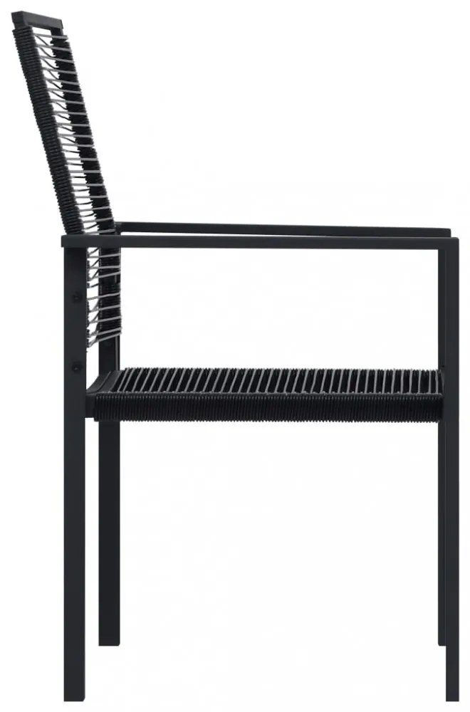 4 db fekete PVC rattan kerti szék