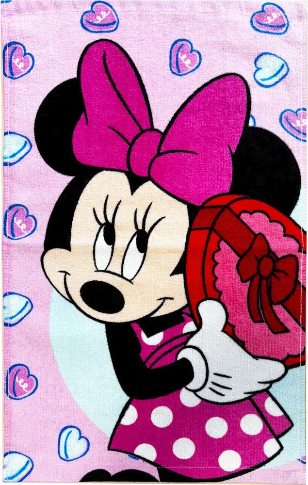 Disney Minnie Bonbon Hearts kéztörlő, arctörlő, törölköző 30x50cm