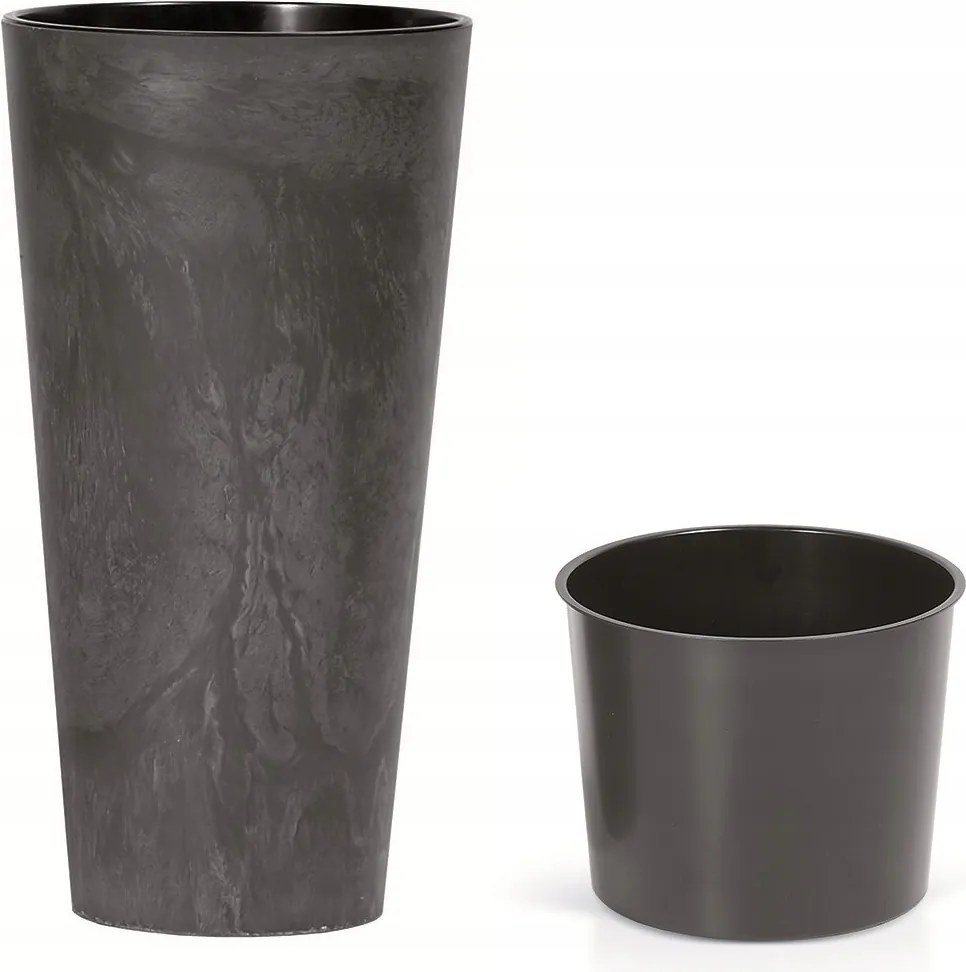 Tubus Effect virágcserép, sötétszürke, 20 cm