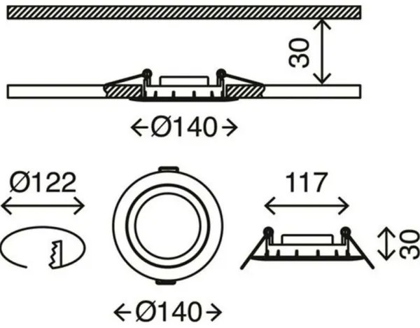 Briloner 7116-432 - KÉSZLET 3x LED Fürdőszobai lámpa FLAT IN LED/9W/230V IP23