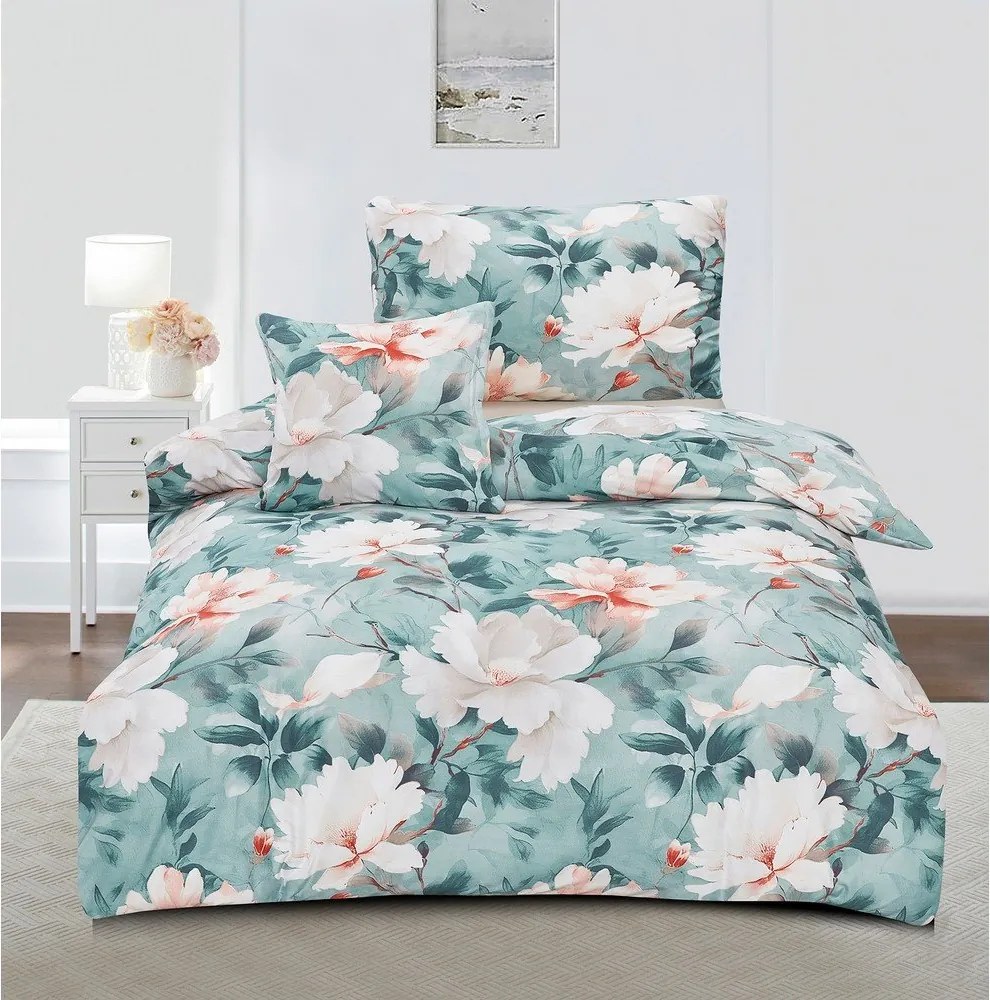 Türkiz egyszemélyes háromrészes mikroszatén ágyneműhuzat 140x200 cm Selma – My House