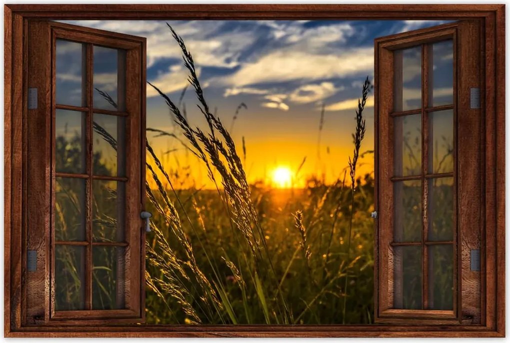 Poszterek 90x60 Naplemente a füvek között