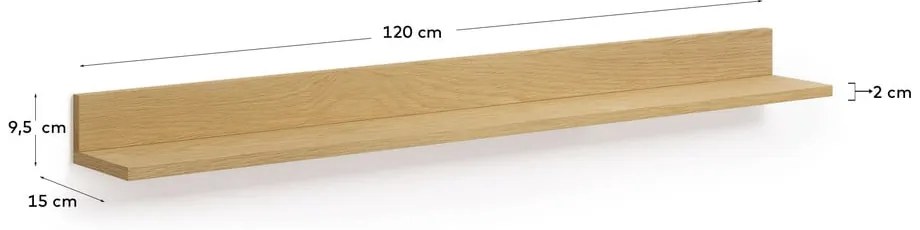Természetes színű polc tölgyfa dekorral Abilen - Kave Home