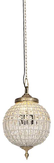 Art Deco függesztett lámpa kristály arannyal 35 cm - Kasbah