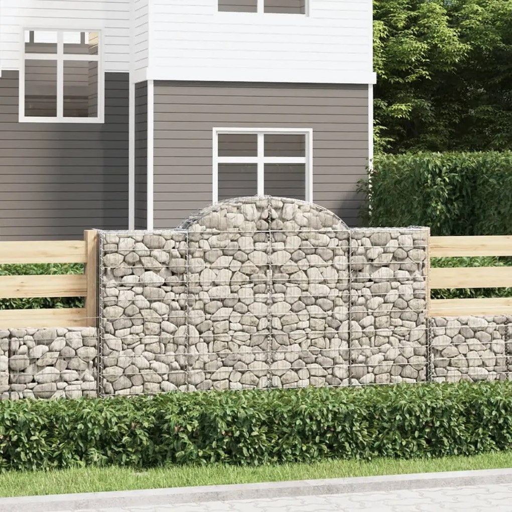 4 db íves horganyzott vas gabion kosár 200x50x120/140 cm