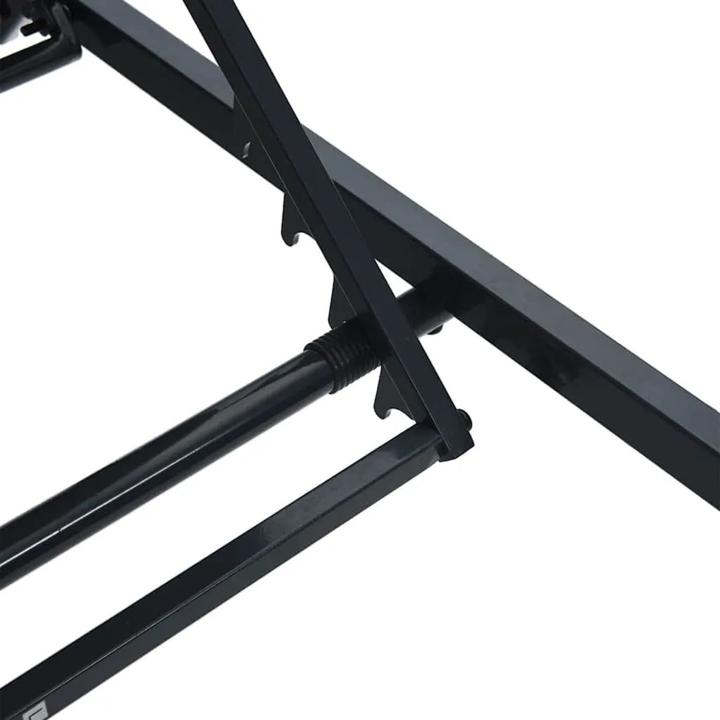 Napozóágyak asztallal 3 pcs Fekete és antracit 197 x 54 x 86 cm