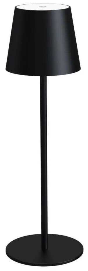 LED fényerőszabályozható újratölthető asztali lámpa LED/4W/4000 mAh 3000/4000/5500K IP44 fekete