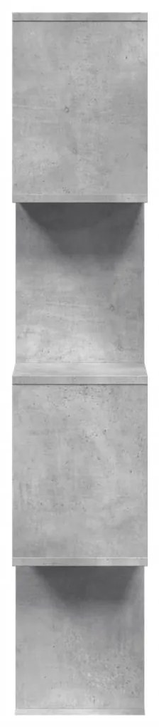 4 szintes betonszürke fa térelválasztó könyvespolc 70x24x129 cm