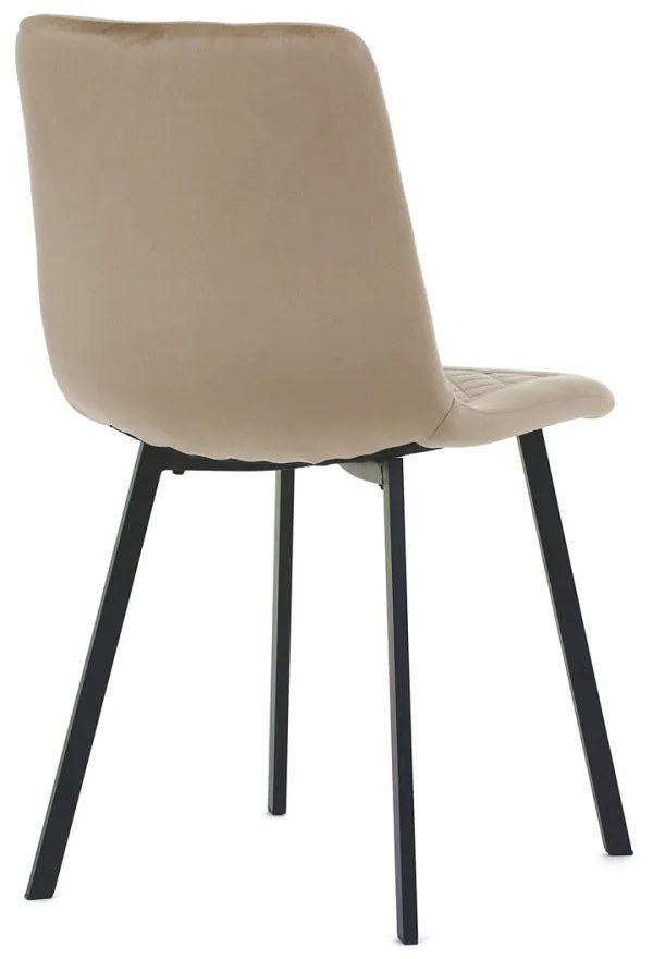 Scaun tapițat cu material din catifea de culoare cappuccino. DCL-973