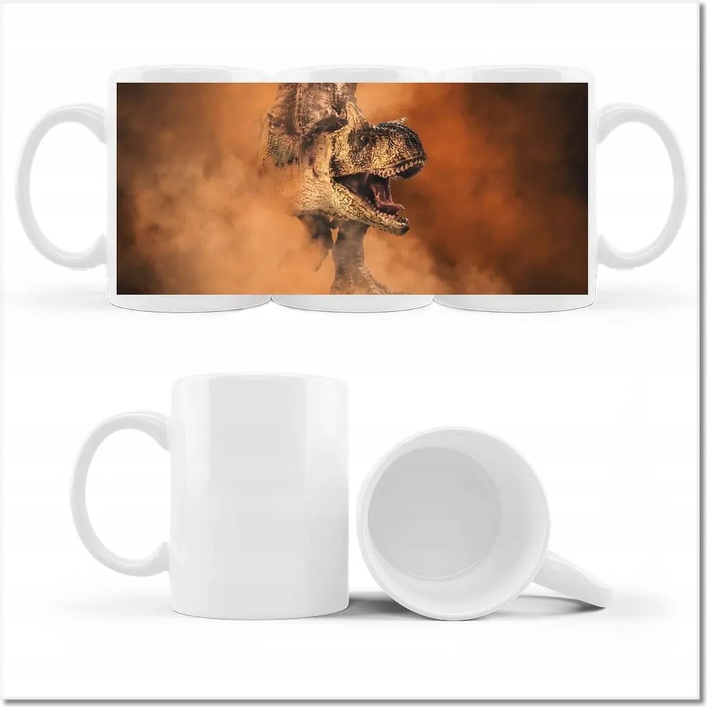 Fotó bögre Dinoszaurusz rex a füst háttérben