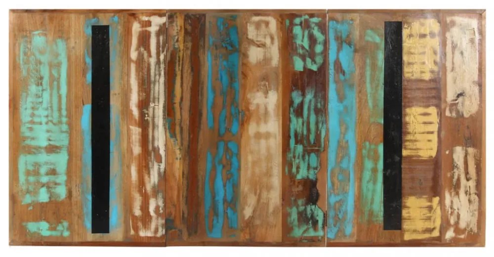 tömör újrahasznosított fa étkezőasztal 160 x 80 x 76 cm