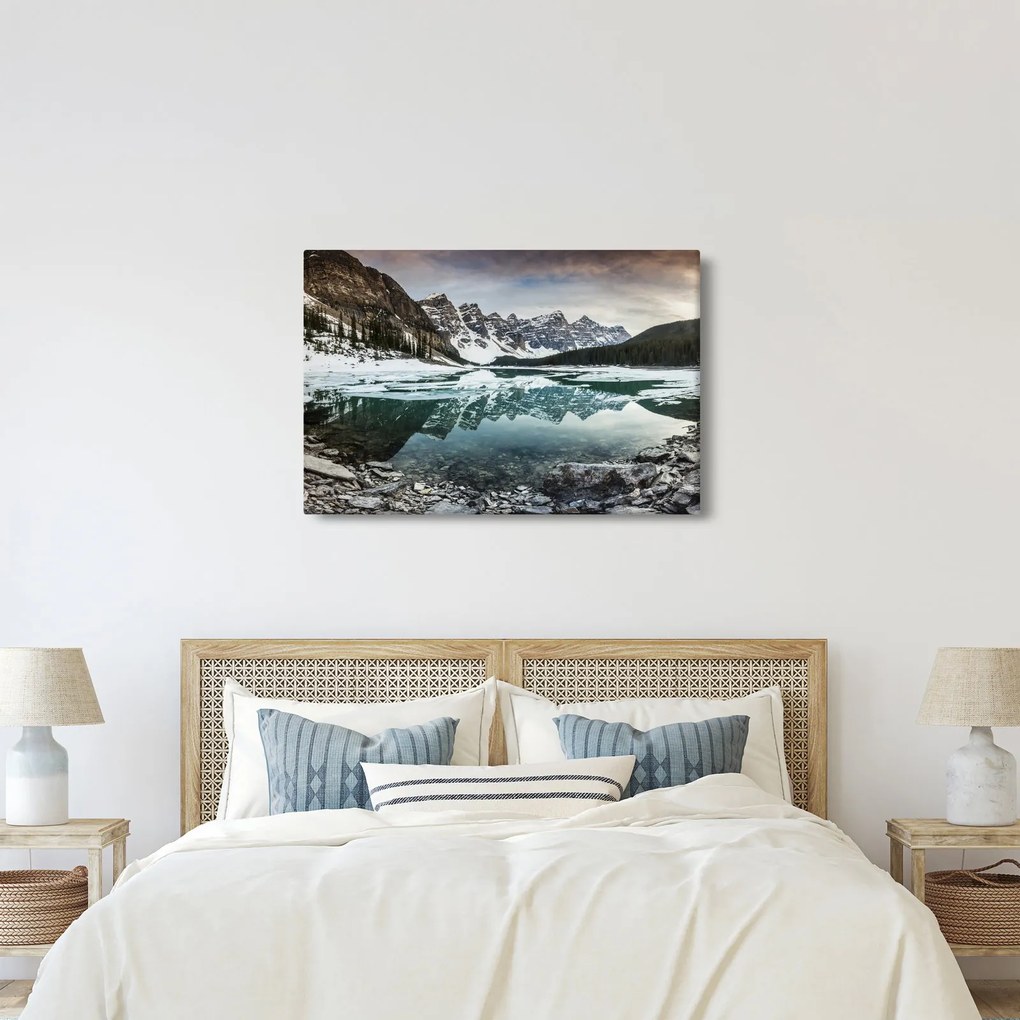 Kép - tó télen (90x60 cm)
