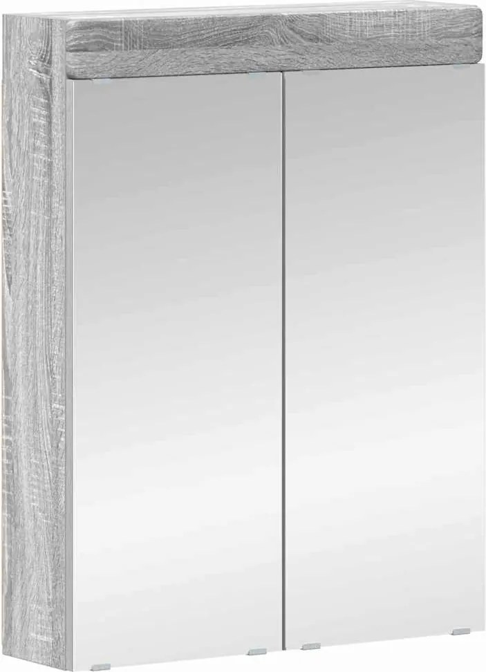 vidaXL Fürdőszobai tükörszekrény TULUM Szürke Sonoma 60 x 16,5 x 78 cm