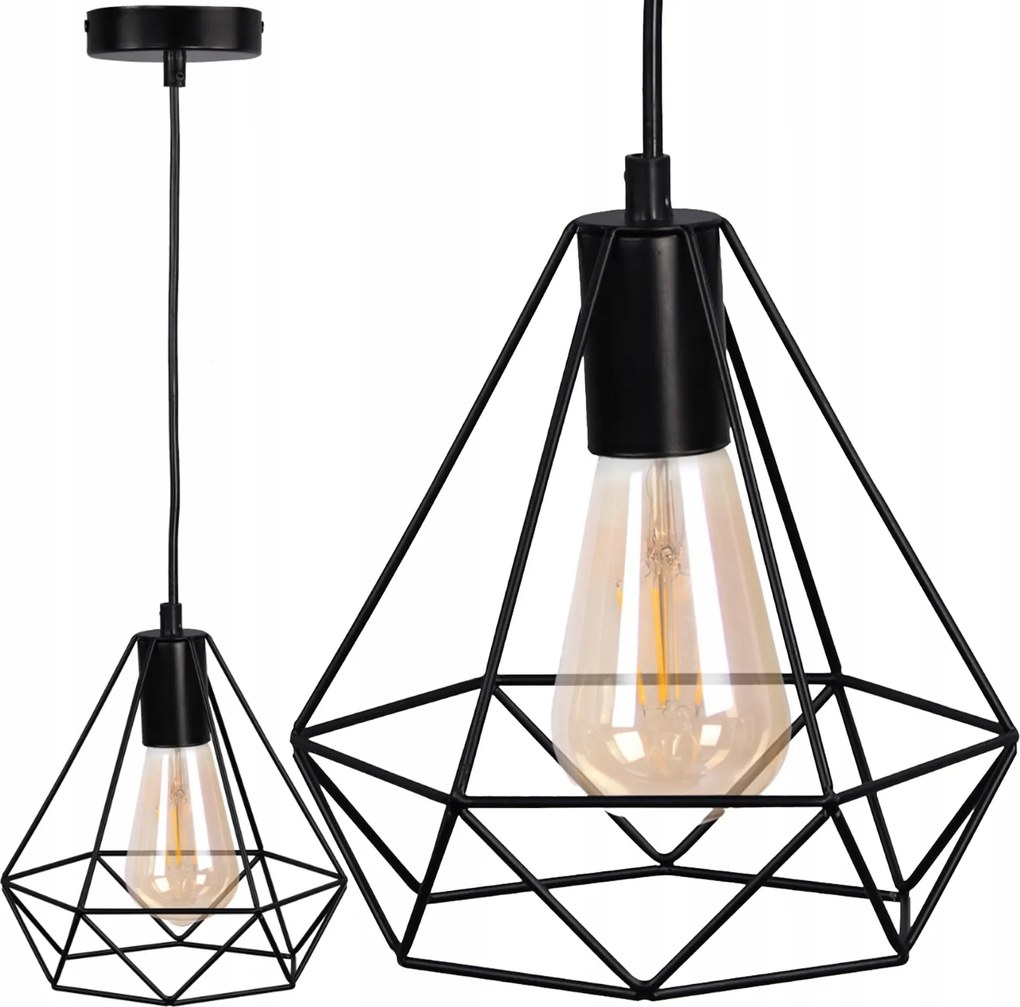 Mennyezeti Lámpa Függő Dekoratív Túlnyúlás E27 Fekete Vigo Sanico