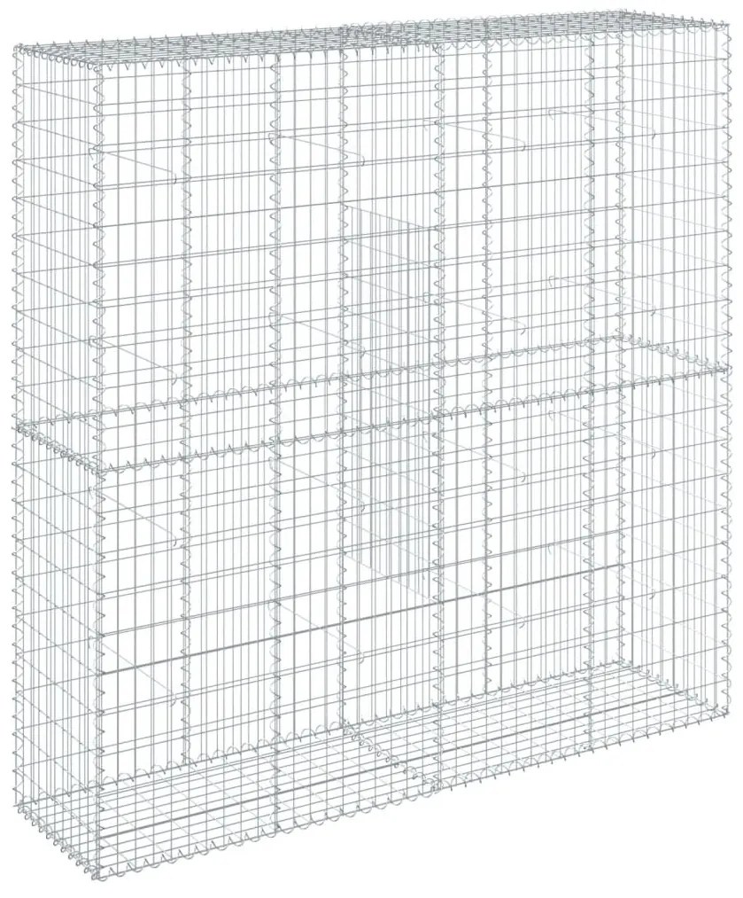 horganyzott vas gabion kosár fedéllel 200 x 50 x 200 cm