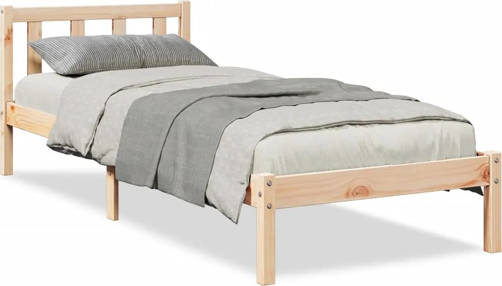 vidaXL tömör fenyőfa extra hosszú ágykeret matrac nélkül 100 x 220 cm