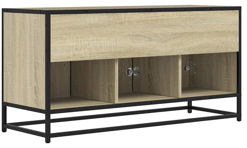 sonoma tölgy színű szerelt fa és fém TV-szekrény 100x35x50 cm